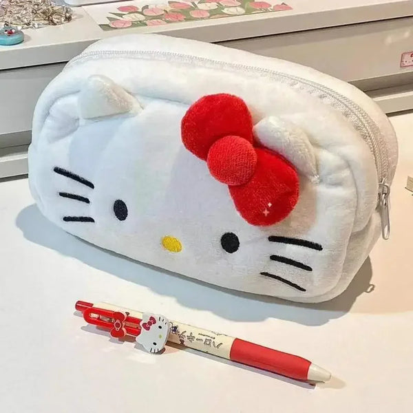 Estojo Escolar Pelúcia Fofo Kawaii Hello Kitty